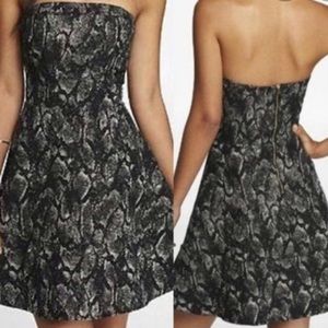 Express snakeskin strapless dress